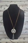Rust Gold Necklace with Pendant & Tassel