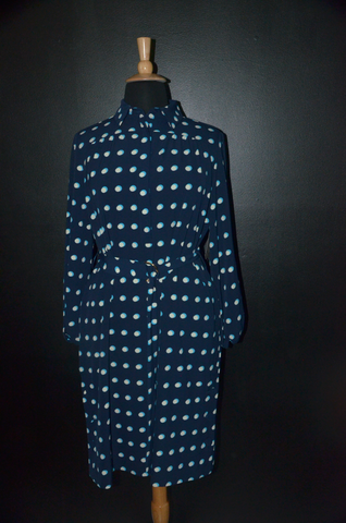 Eva Mendes - Blue Polka Dot Dress - XL