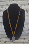 Gold Chain Necklace With Purple Stone