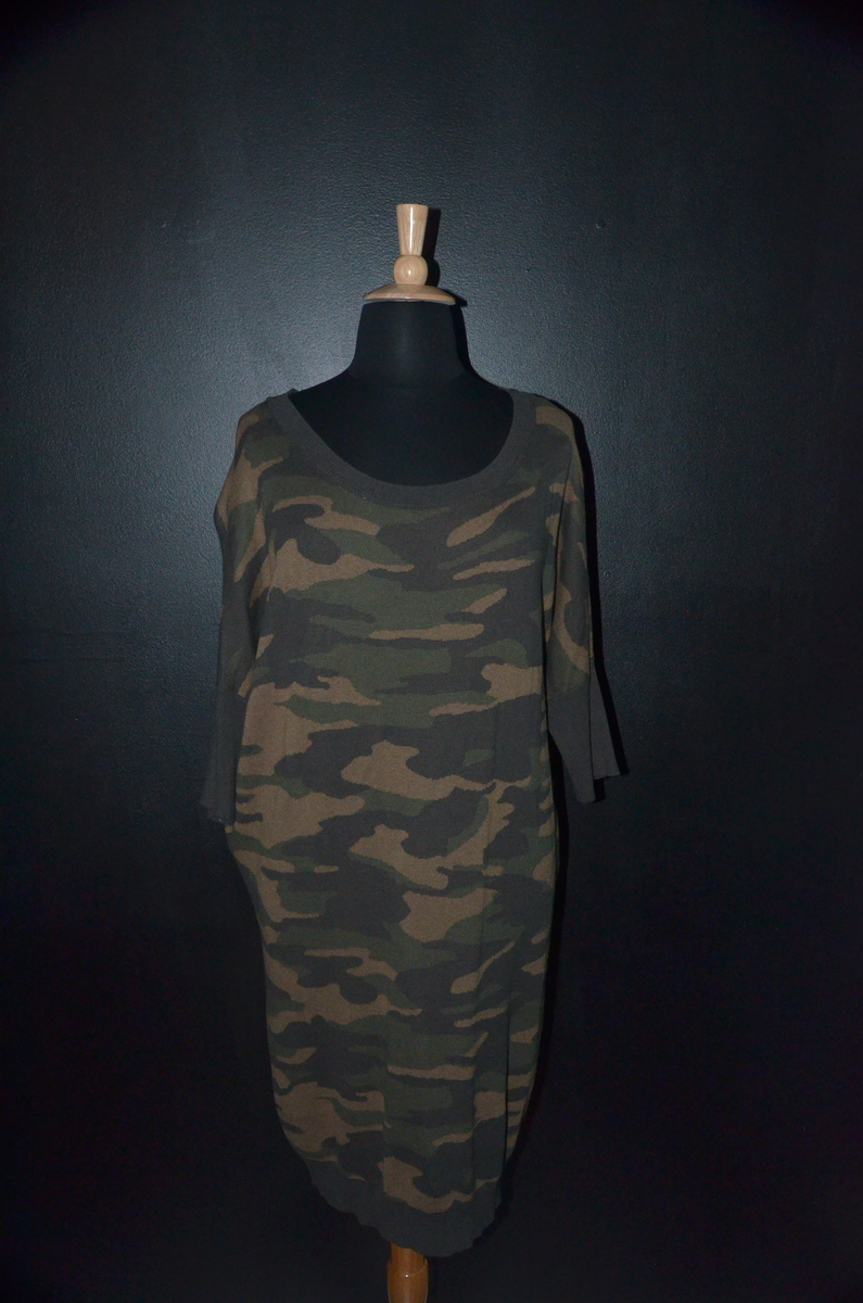 New York Company Camo Sweater Dress 2XL Curvy Encore