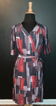 Katherine NY - Purple & White Design Dress - 3XL