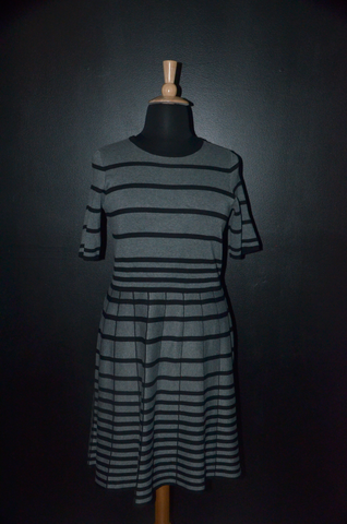 Lane Bryant - Gray with Black Stripe Dress - 1X