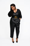 Eloquii - Faux Leather Jumpsuit - Size 18