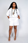 Gabrielle Union - Leather Shirt & Shorts - 2X