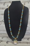Turquoise Beaded Necklace With Stone