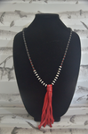 Black Necklace With Red Tassels